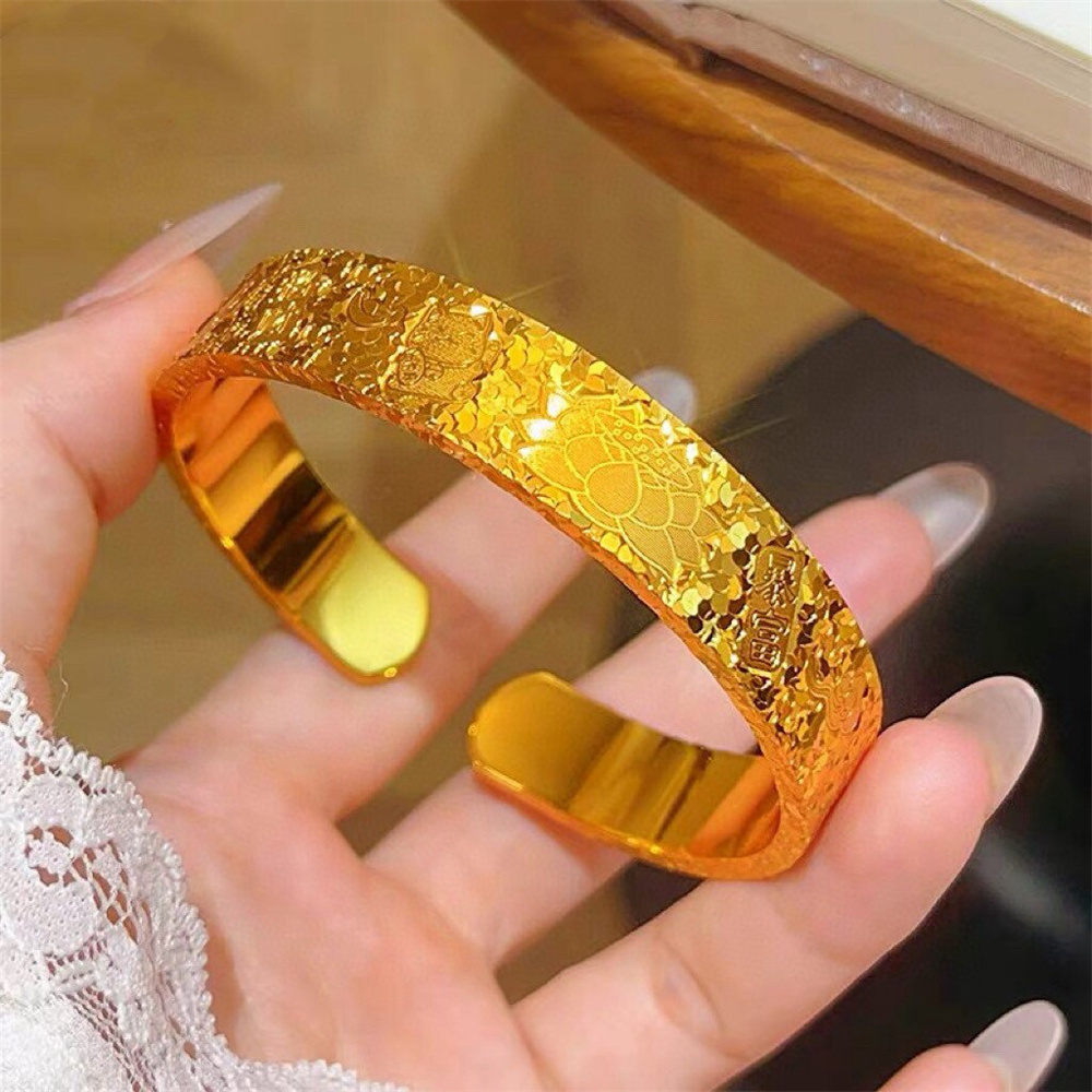 Cuff Bangle Bracelet - Bracciale Unisex in Acciaio Inossidabile Placcato