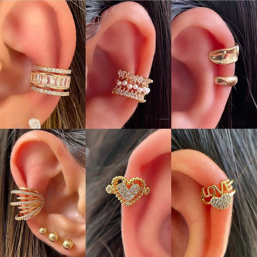 Ear Cuff No Piercing - Orecchini a clip per orecchio con