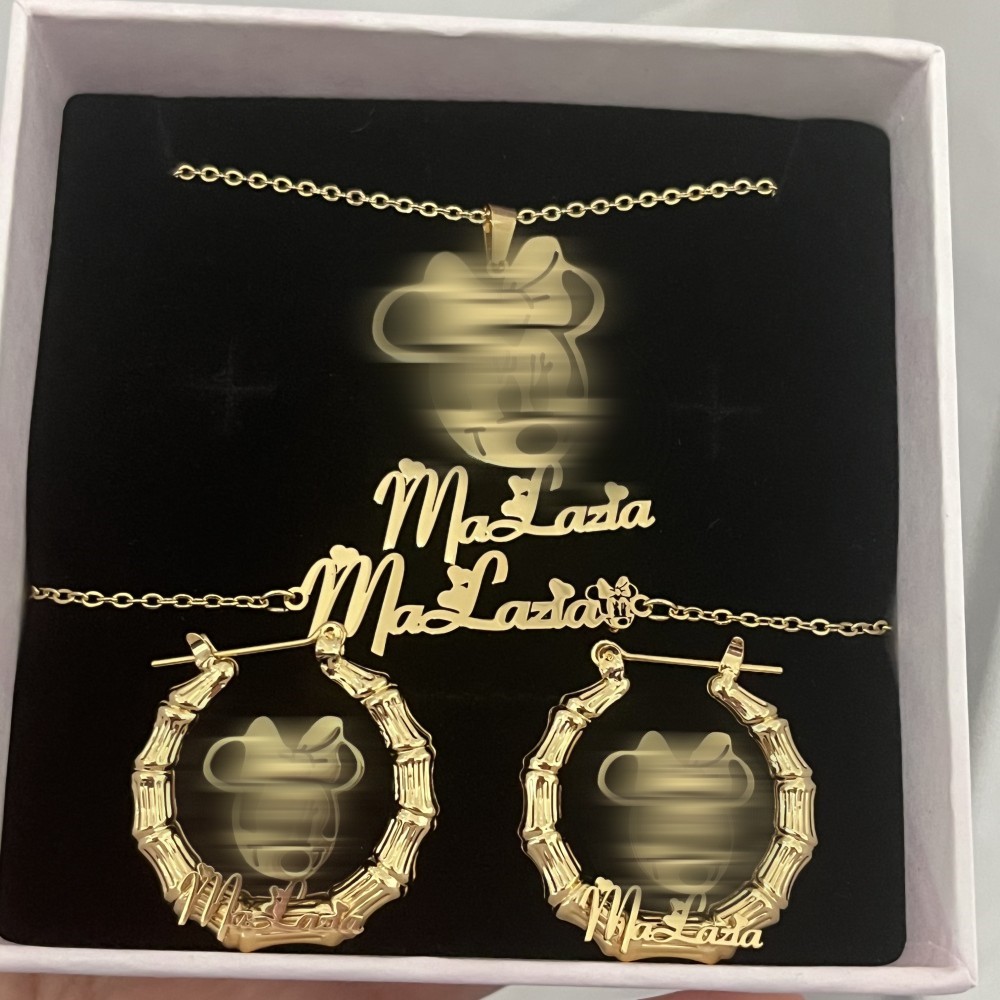 Engraved Name Necklace - DUOYING Set di gioielli con personaggi