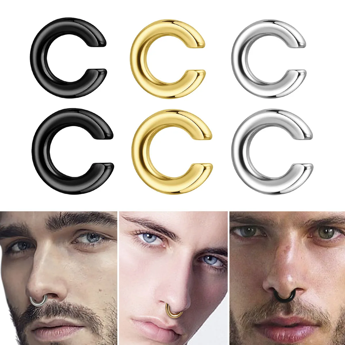 Ear Cuff No Piercing - 1 pz Anello da naso a