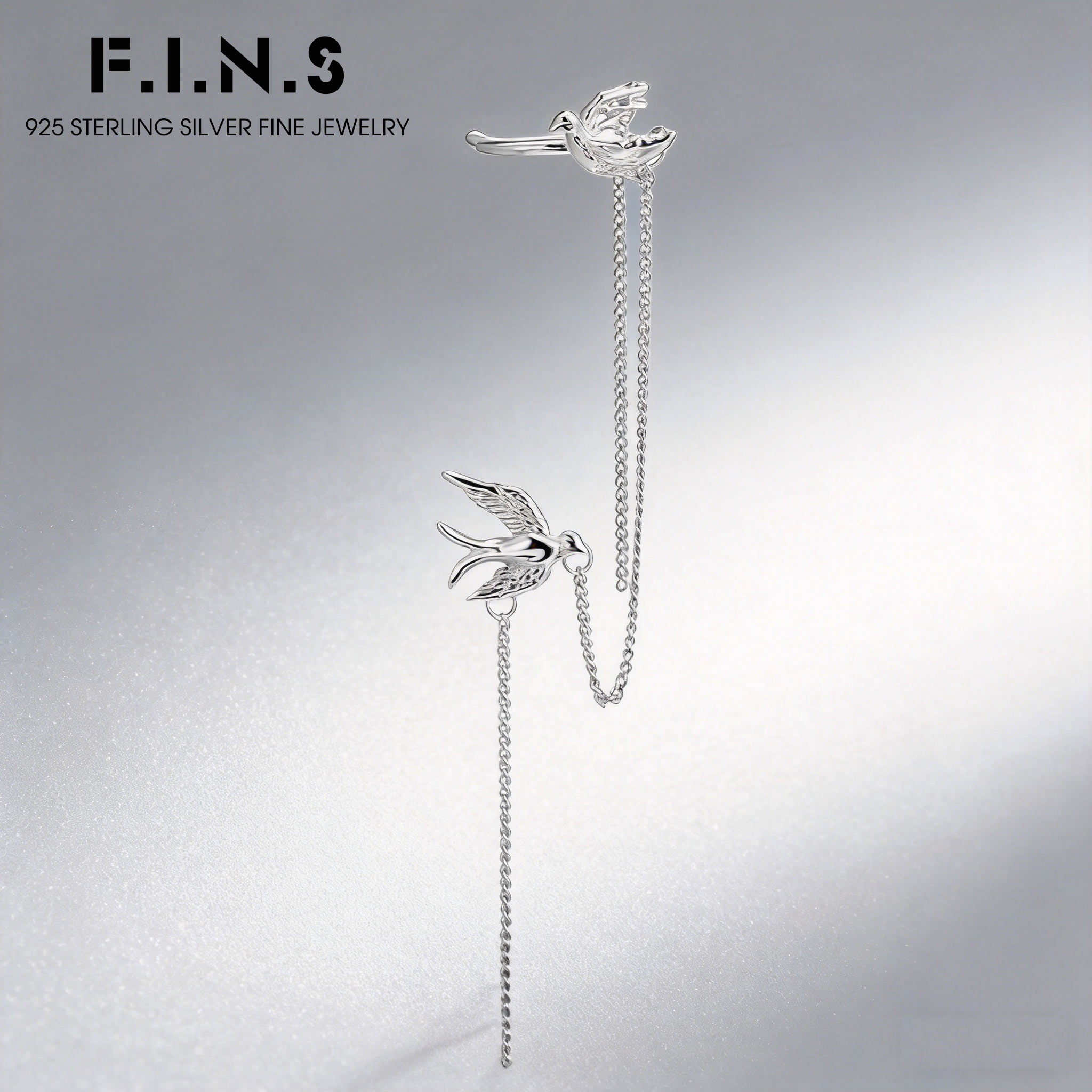 Ear Cuff No Piercing - F.I.N.S Orecchini a perno a forma