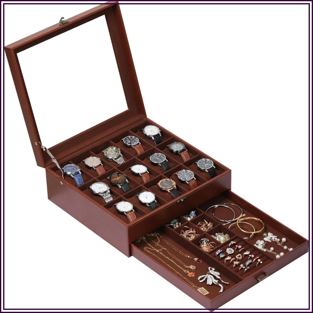 Jewelry Box That Holds Watches - Scatola portaorologi a 2 livelli con