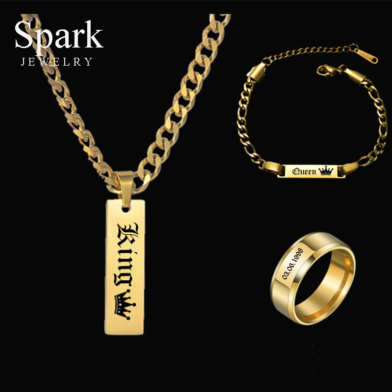 Engraved Name Necklace - Spark Catena spessa personalizzata personalizzata incisa