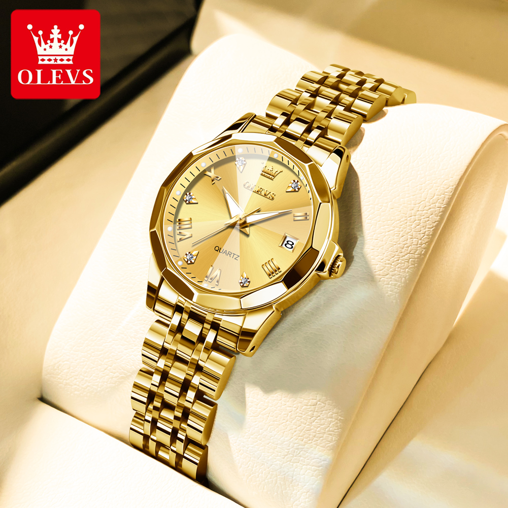 Jewelry Watches Gold - OLEVS Orologio dorato alla moda da