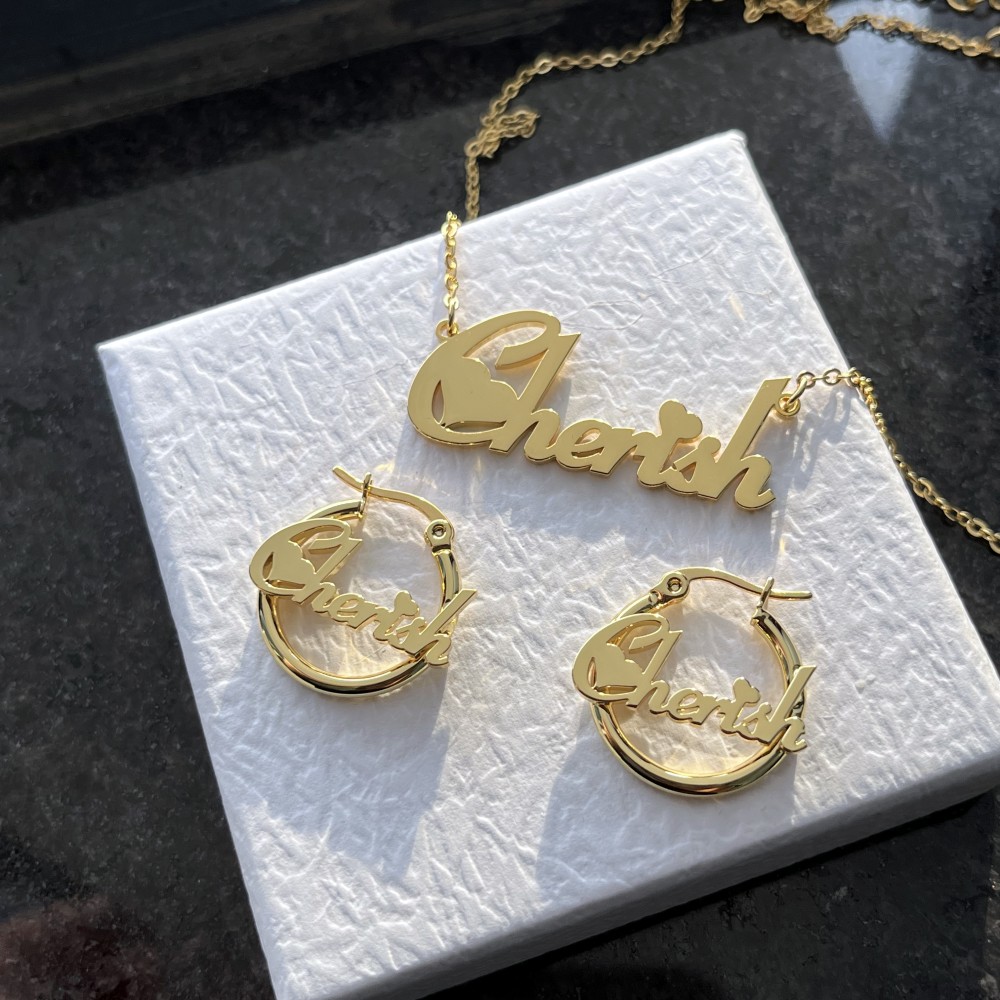 DUOYING Set di gioielli con or - Engraved Name Necklace recensione e prezzo