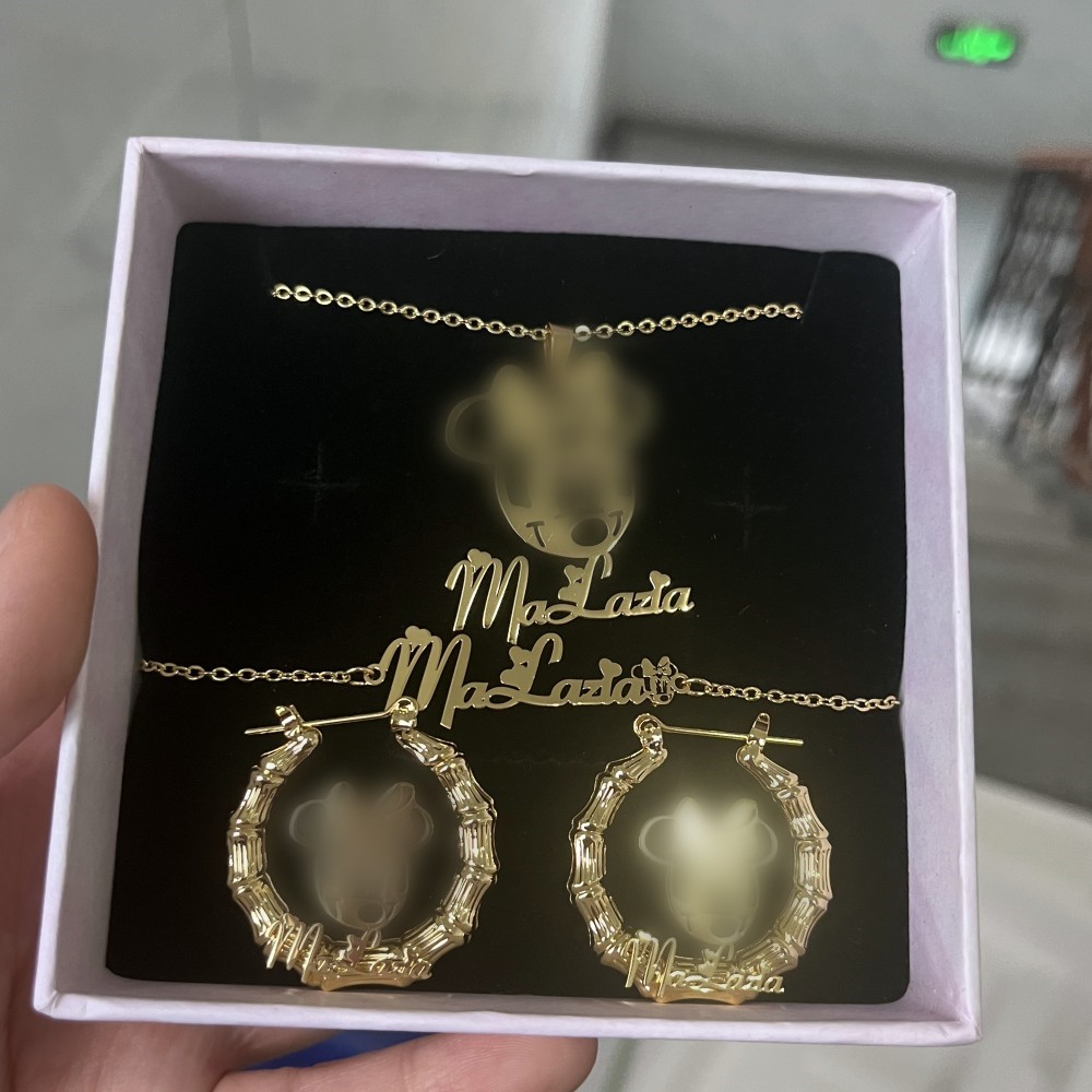 DUOYING Set di gioielli con pe - Engraved Name Necklace recensione e prezzo