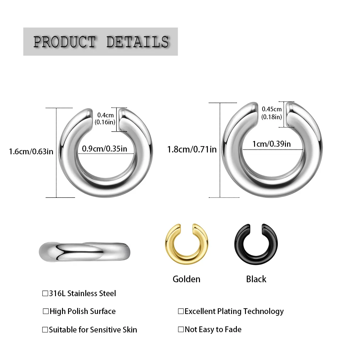 1 pz Anello da naso a C esager - Ear Cuff No Piercing recensione e prezzo