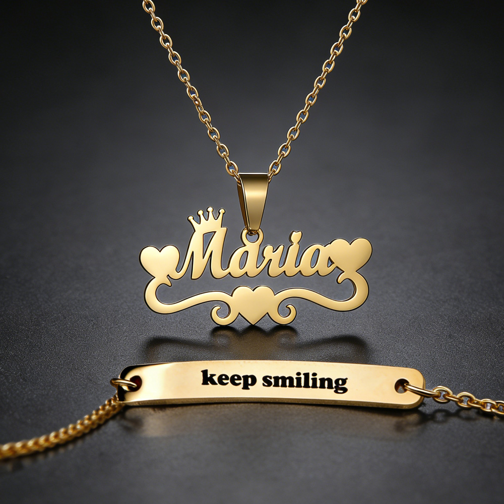 Set di gioielli con bracciale  - Engraved Name Necklace recensione e prezzo